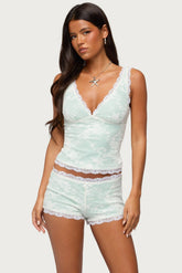 Amanu Sequin Lace Tank Top