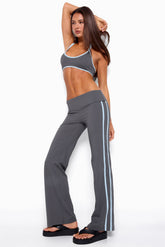 Anica Stripey Mid Rise Foldover Pants