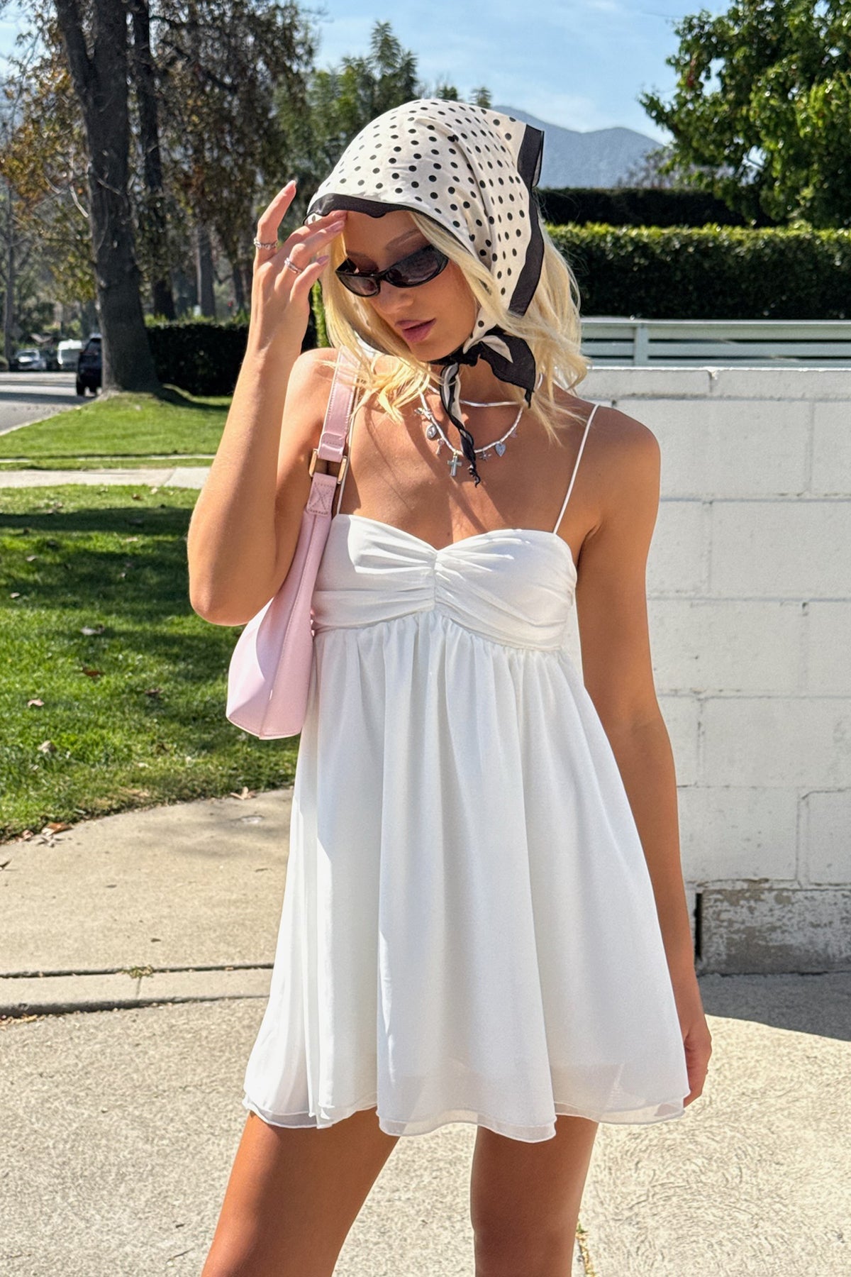 Ariellah Chiffon Babydoll Mini Dress