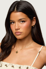 Abstract Oval Pendant Necklace & Earring Set