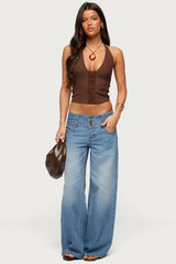 Alira Fringed Panel Halter Top