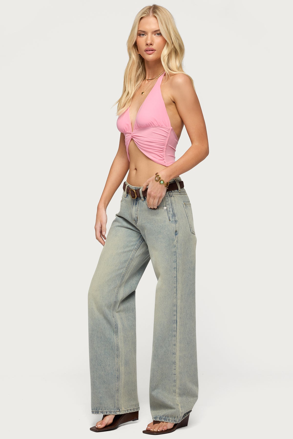 Alani Twisted Cropped Halter Top