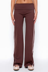 Anica Stripey Mid Rise Foldover Pants