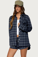 Alessa Plaid Button Up Long Sleeve Top