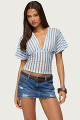Alwyn Flutter Crochet Zigzag Top